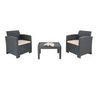 Ensemble Fauteuils et Table en Rotin Gris Bolero Gris G