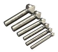 Ensemble forets à fraiser - Ensemble forets à fraiser à 90 degrés HSS, fraise à chanfreiner pour le travail du bois en métal, foret à chanfreiner revêtu titane HSS 6.3-20.5mm, 6pcs(Plastic Bag)