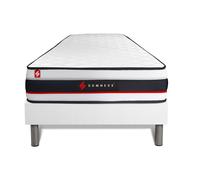 Ensemble FORM 90 x 190 cm Sommier Kit BLANC - 19cm - Mousse - Tonique - Sommier kit Blanc