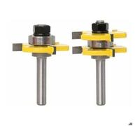 Ensemble Fraise Rainure Languette 3 Cannelures Tige 8mm Forme T Outils Bois