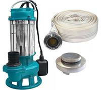 Ensemble Furiatka 2 : Pompe de relevage submersible, pompe à eau V550, 230V, avec broyeur + 20 mètres de tuyau + raccordement 2" (pompe submersible V550 + 20 mètres de tuyau + raccordement 2")