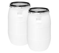 Ensemble Garronda, 2 barils de 85 litres avec couvercle et col large, en HDPE. Seaux de récupération d'eau de pluie pour jardin, seaux, conteneurs à eau, seaux universels, réservoirs d'eau, barils de