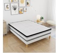 Ensemble GRAND CONFORT Sommier + Matelas 180x200 (2x90x200) cm | Hauteur 22cm | Aération optimisée | 8 Pieds | Confort ferme