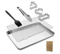 Ensemble grill en acier inoxydable pour plaque de cuisson, dimensions 15,25 x 10,37 pouces, parois profondes, bordure surélevée