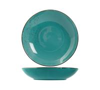 Ensemble H&H Nouveau Réactif 6 Assiettes À Pâtes En Grès, Bleu, 26 Cm