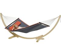 Ensemble hamac "American Dream", couleur gris. Comprend un hamac et une structure de support de haute qualité en bois de sapin