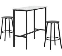 Ensemble HOMCOM comprenant une table de bar et des tabourets de bar, ensemble de 3 pièces. Ensemble de table de bar, table à manger avec 2 tabourets de bar