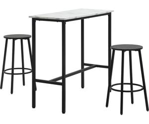 Ensemble HOMCOM comprenant une table de bar et des tabourets de bar, ensemble de 3 pièces. Ensemble de table de bar, table à manger avec 2 tabourets de bar