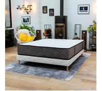 Ensemble Hôtel Confort Sommier + Matelas 120x200 cm | Hauteur 30cm | Mousse Haute Résilience | 4 Pieds | Confort Ferme