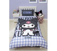 Ensemble housse de couette 135x200 + taie 48x74 cm Hello Kitty Kuromi réversible violet/bleu