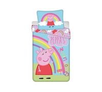 Ensemble housse de couette enfant - PEPPA PIG - Rainbow - 140x200 cm - taie 70x90 cm - réversible
