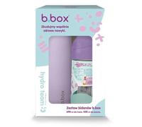 Ensemble Hydro Team : une gourde isotherme de 690 ml en couleur Lilac Love + une bouteille à eau avec paille en Tritan de 450 ml en couleur Lilac Pop, de la marque b.box