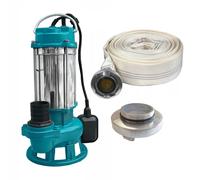 Ensemble IBO Pompe submersible V550 230V avec broyeur+tuyau de 20 m + raccord 2"