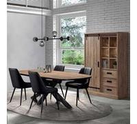 Ensemble Industriel Argentier + Table Ovale 200cm - CEDRA - ALTOBUY Marron G