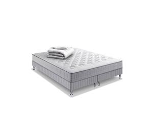 Ensemble INITIAL couchage 180x200 - SIMMONS - Sommier duo 2X90X200, ressorts ensachés, ferme, H23 + Couette