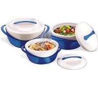 Ensemble isotherme de 3 pièces comprenant une casserole et des assiettes - grand ensemble pour soupe et salades - assiette de service isotherme avec couvercle - grand service de table pour les vacance