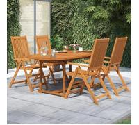 Ensemble jardin - Maison Exclusive - Bois d'acacia massif - Table extensible 120-170 cm - Chaises 5 positions pliables