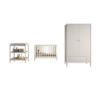 JAXX Ensemble Chambre swingo lit bébé 60x120 + table à langer + armoire 2 portes clay