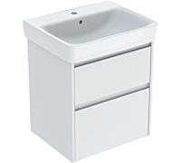 Geberit Meuble avec vasque Renova Plan 504036001 – 2 tiroirs, blanc laqué satiné 60 cm
