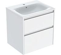 Geberit – Ensemble lavabo Renova Plan 60 cm 504039011, bord étroit, 2 tiroirs, blanc satiné