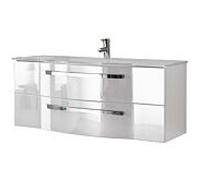 Ensemble lavabo Pelipal Série 4005 9.921.200.011 Laqué blanc polaire brillant/ Weiß Hochglanz Select , poignées chromé , 2 tiroirs, 115 x 48,2 x 48, 2000 cm
