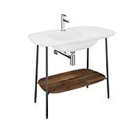 Ensemble lavabo VitrA Plural 64045 99,5 x 55 x 83,5 cm, avec étagère, noyer, edelweiss