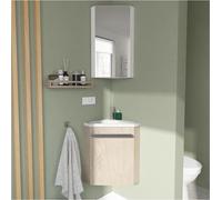 Ensemble lave-mains d'angle SKINO + vasque + armoire de toilette