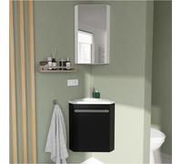 Ensemble lave-mains d'angle SKINO + vasque + armoire de toilette