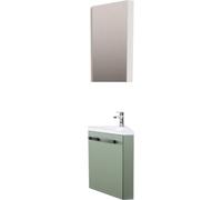 Ensemble lave-mains d'angle SKINO + vasque + armoire de toilette