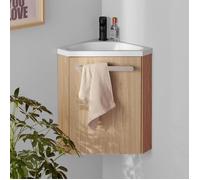 Ensemble lave-mains d'angle suspendu avec robinet noir