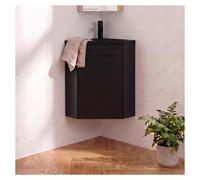 Ensemble lave-mains d'angle suspendu avec robinet noir