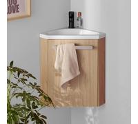 Ensemble lave-mains d'angle suspendu SKINO avec robinet noir