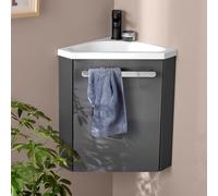 Ensemble lave-mains d'angle suspendu SKINO avec robinet noir
