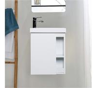 Ensemble lave-mains HAMPTON avec rangement latéral avec robinet chromé