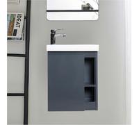 Ensemble lave-mains HAMPTON avec rangement latéral avec robinet chromé