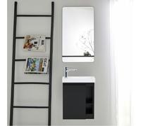 Ensemble lave-mains HAMPTON avec rangement latéral et miroir tablette