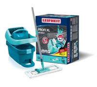 Ensemble Lave Sol avec Seau Essoreur à Roulettes Leifheit Profi XL Mobile, Balai Serpillière à Plat 360°, Housse Micro Duo, Largeur 42 cm