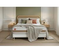 Ensemble LE DLICAT 160 x 200 cm double sommiers Blanc - 26cm - Ressorts ensachs et mmoire de forme - Technologie hybride, fabrication responsable. - Sommier Tapissier Blanc