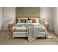 Ensemble LE DLICAT 90 x 190 cm sommier Beige - 26cm - Ressorts ensachs et mmoire de forme - Technologie hybride, fabrication responsable. - Sommier Tapissier Beige