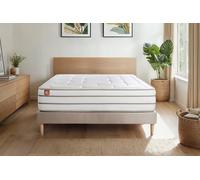 Ensemble LE DOUILLET 180 x 200 cm sommier kit Beige - 26cm - Mmoire de forme - Matriaux co-responsable - Sommier kit Beige