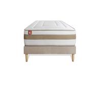 Ensemble LE RAFFIN 90 x 200 cm sommier kit Beige - 26cm - Ressorts ensachs et mmoire de forme - Confort haut de gamme, impact rduit. - Sommier kit Beige - Avec couette et oreillers