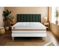 Ensemble LE TENDRE 160 x 200 cm sommier Blanc - 28cm - Ressorts ensachs et mmoire de forme - Enveloppant - Sommier Tapissier Blanc