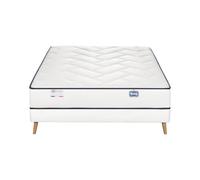 Ensemble L'EVIDENT, Matelas Ressorts ensachés 140x190, Ferme, H23 + sommier