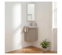 Ensemble LISA lave-mains d'angle suspendu, vasque, robinet et armoire