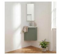 Ensemble LISA lave-mains d'angle suspendu, vasque, robinet et armoire