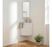 Ensemble LISA lave-mains d'angle suspendu, vasque, robinet et armoire