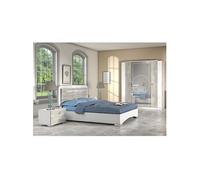 GOYA - Ensemble Lit 140x190cm + 2 Chevets + Armoire