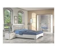 GOYA - Ensemble Lit 140x190cm + 2 Chevets + Armoire
