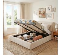 ENSEMBLE LIT COFFRE 140x190cm CORDOBA + 1 MATELAS CARLTON/ BEIGE