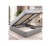 Ensemble lit coffre et matelas Mousse 160x200 cm Gris soutien ferme